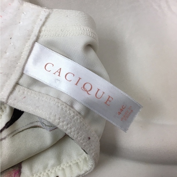 CACIQUE Modern Lightly Lined T-Shirt No Wire Bra Mauve Floral Plus Size 44C - Picture 7 of 11